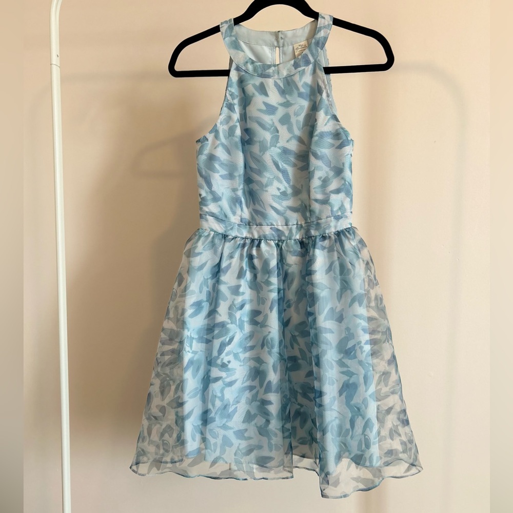 LC Lauren Conrad Disney Cinderella Blue Chiffon Bow Back Mini Dress